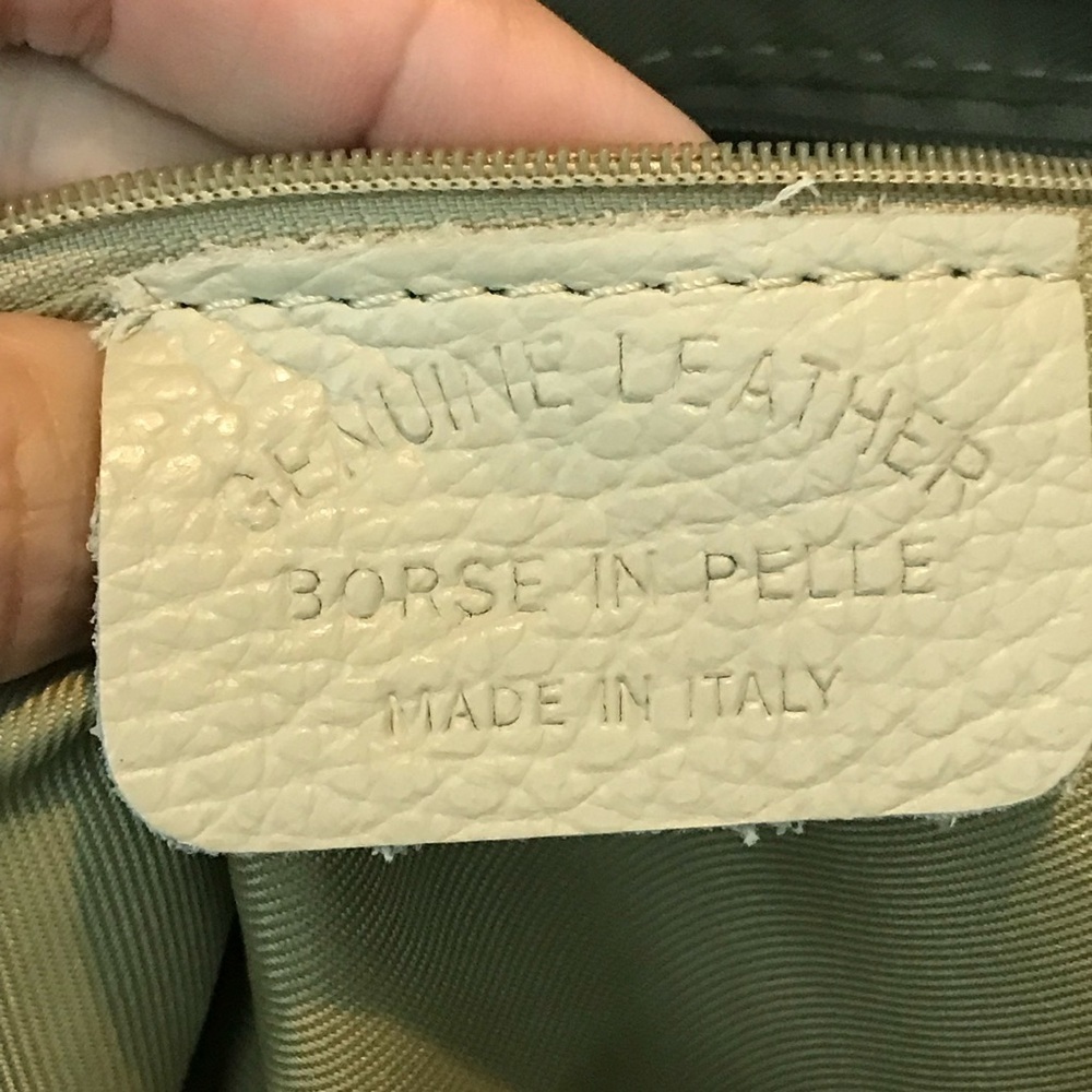 BORSE IN PELLE Genuine Leather Made in Italy Purse shoulder Bag Gray Woven - Picture 15 of 15